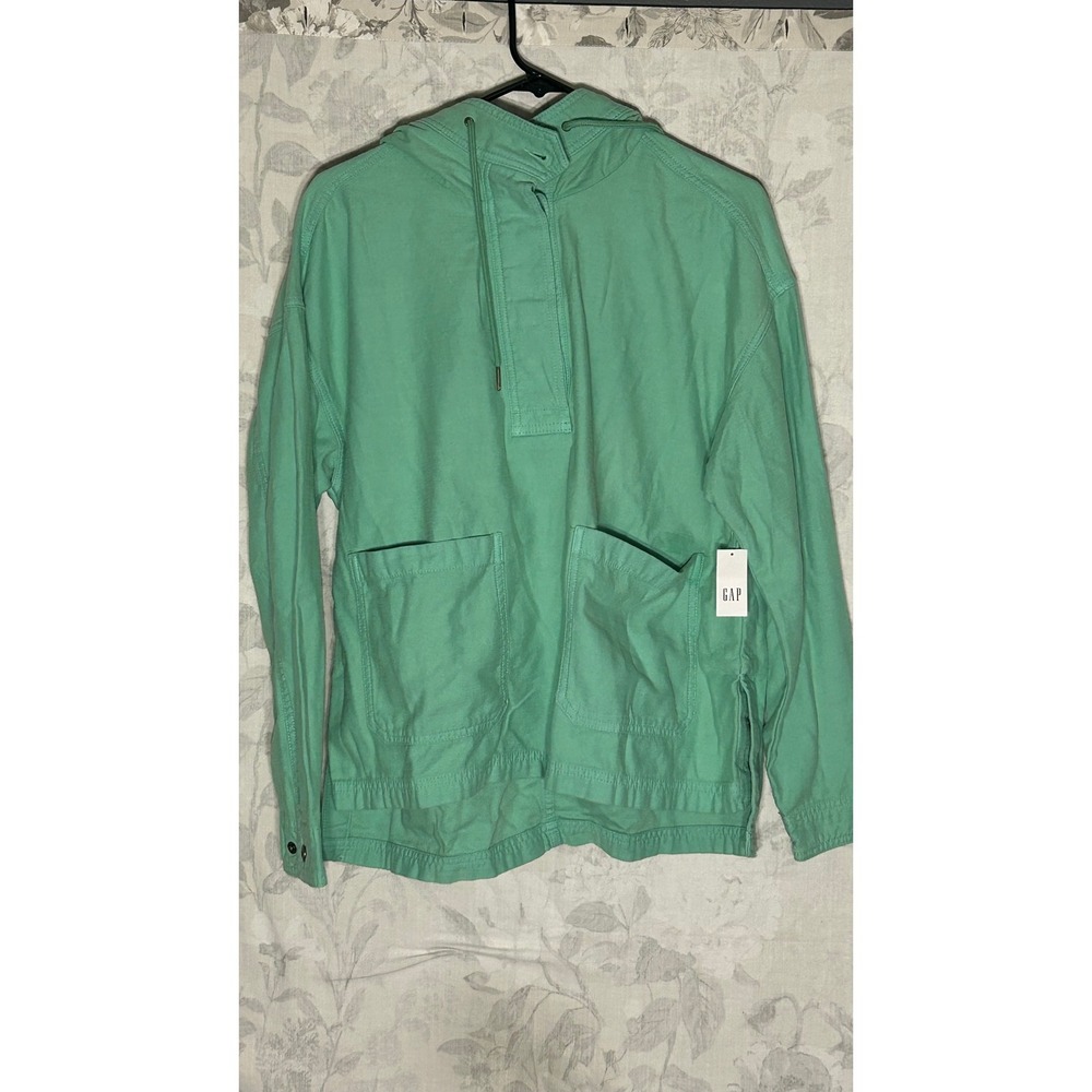 GAP Men Green Pullover Hooded Anorak Jacket with Pockets